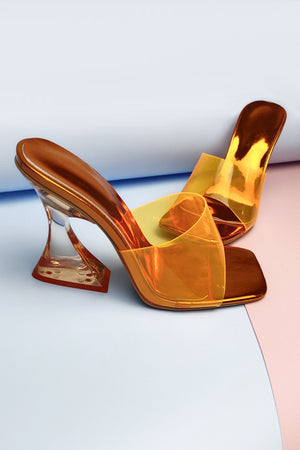 Crystal Clear Solid High Heel Sandals