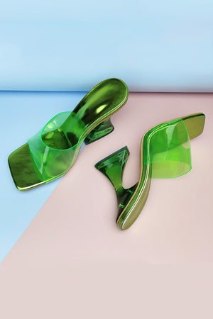 Crystal Clear Solid High Heel Sandals