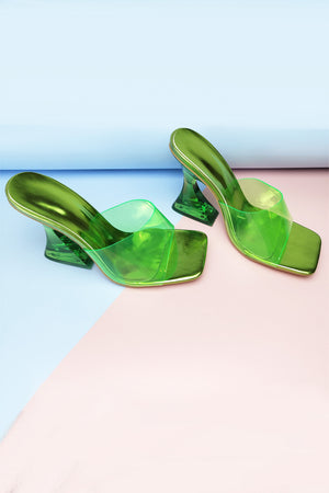 Crystal Clear Solid High Heel Sandals