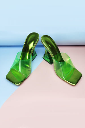 Crystal Clear Solid High Heel Sandals