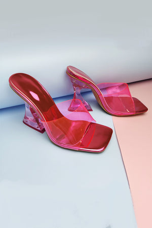 Crystal Clear Solid High Heel Sandals