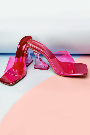 Crystal Clear Solid High Heel Sandals