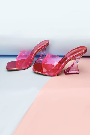 Crystal Clear Solid High Heel Sandals