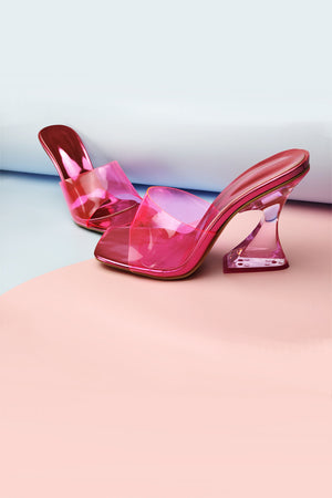 Crystal Clear Solid High Heel Sandals