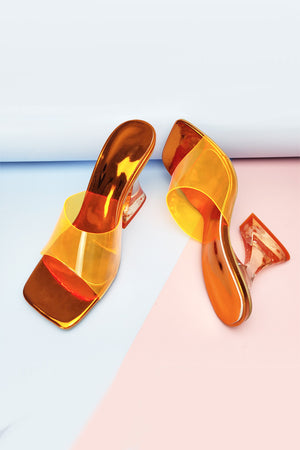 Crystal Clear Solid High Heel Sandals