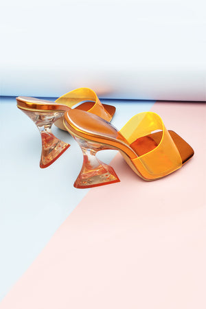 Crystal Clear Solid High Heel Sandals