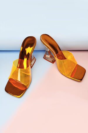 Crystal Clear Solid High Heel Sandals