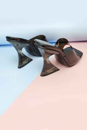Crystal Clear Solid High Heel Sandals