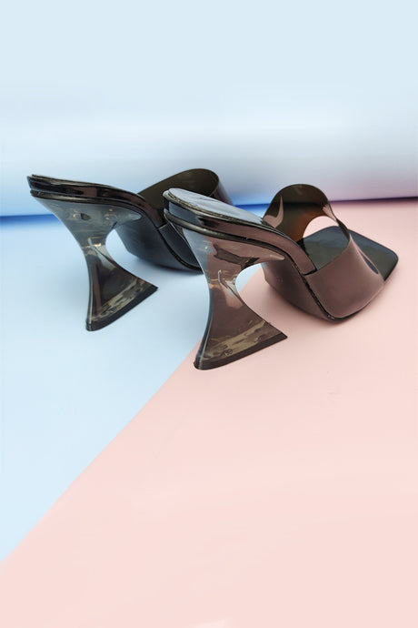 Crystal Clear Solid High Heel Sandals