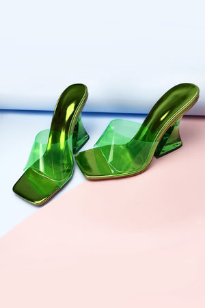 Crystal Clear Solid High Heel Sandals