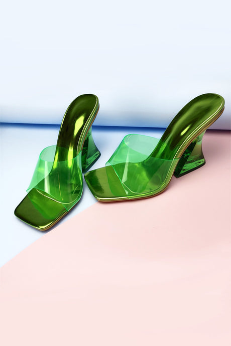 Crystal Clear Solid High Heel Sandals