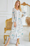 Floral Print Long Sleeve Nightgown