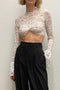 Flare Sleeve Crochet Crop Top