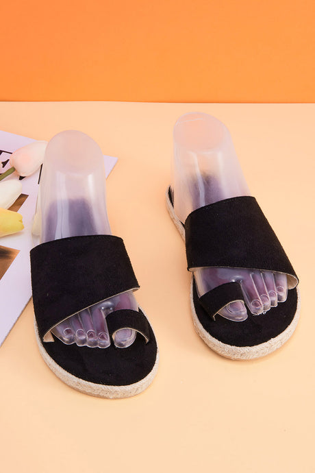 Toe-loop Espadrille Flatform Slide Sandals