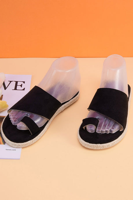 Toe-loop Espadrille Flatform Slide Sandals