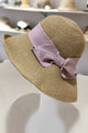 Foldable Wide Brim Bow Ties Straw Hat