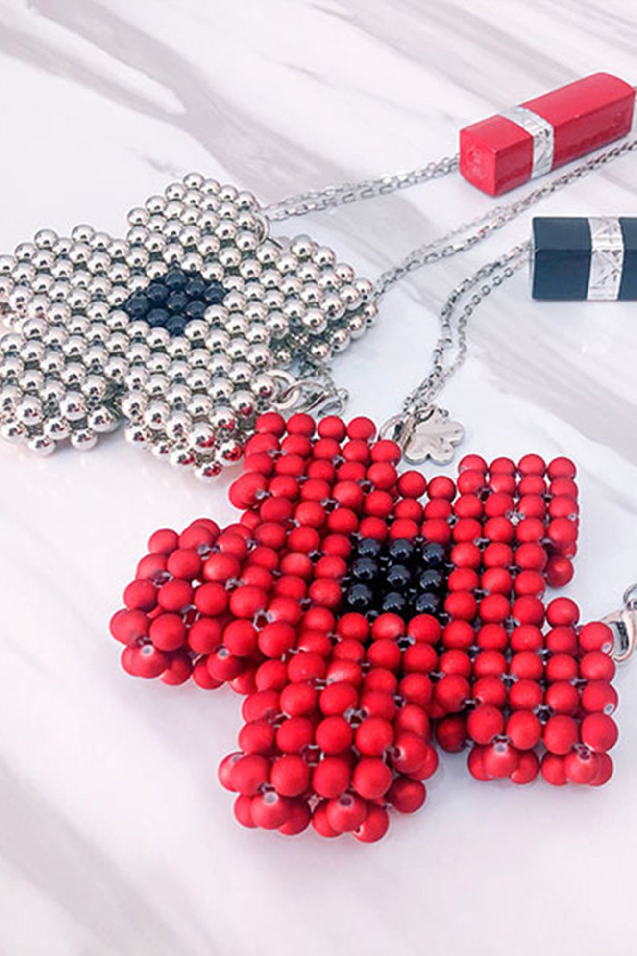 Handmade Pentagonal Beaded Crossbody Bag