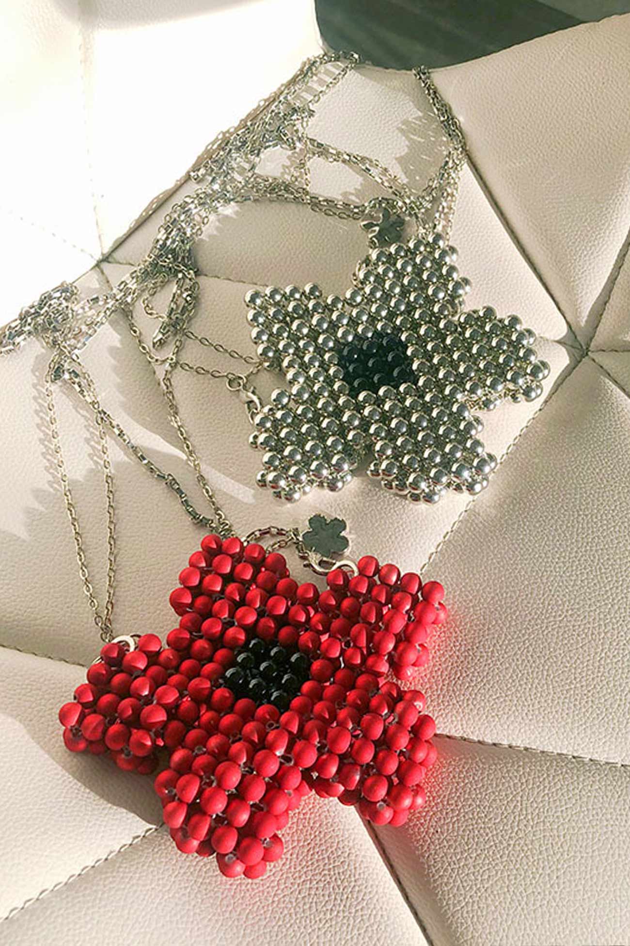 Handmade Pentagonal Beaded Crossbody Bag