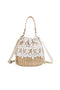 Handmade Straw Lace Bucket Bag