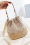 Handmade Straw Lace Bucket Bag