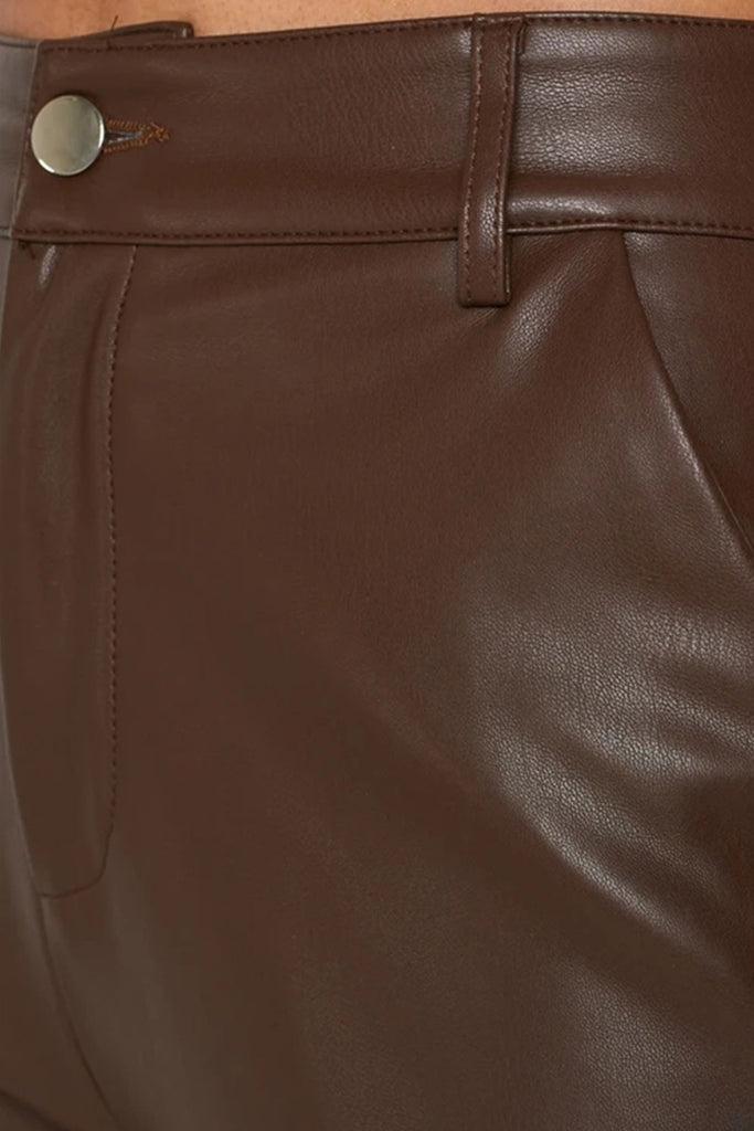 High Waist Wide Leg Leather Pants – AROLORA