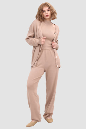 Knit Crop Tank Top & Pants & Robe