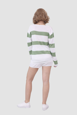 Knitted Stripe Casual Two Piece Set
