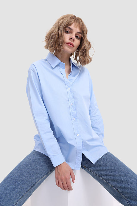 Lapel Collor Solid Button Shirt
