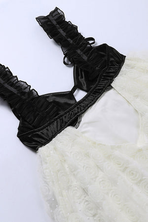 Lace Floral Corset Backless Babydoll Dress
