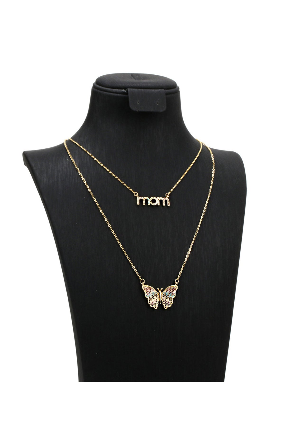 Mom & Butterfly Colorful Zicron Necklace