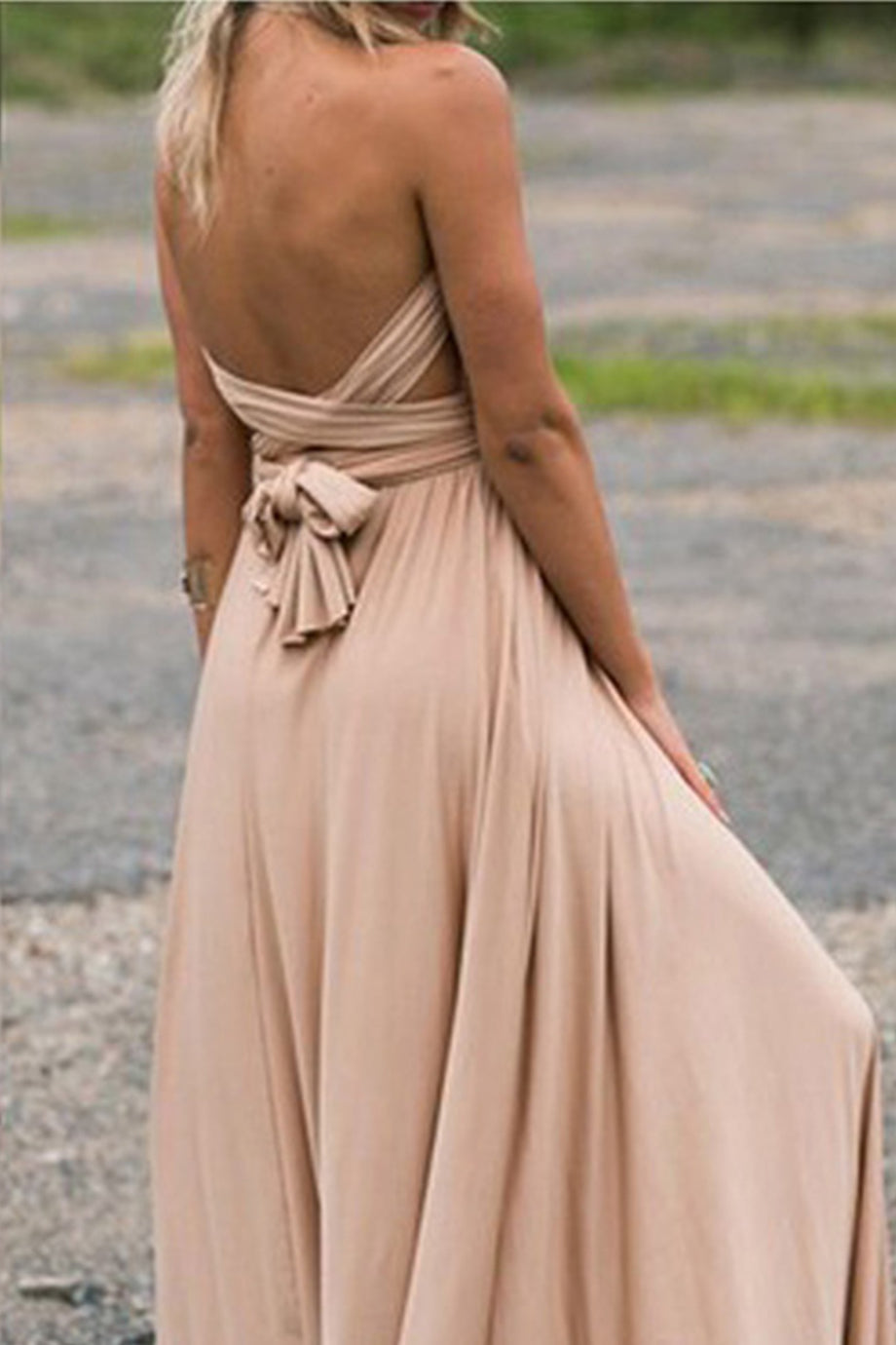 Multi-wear Strappy Backless Maxi Dress – AROLORA