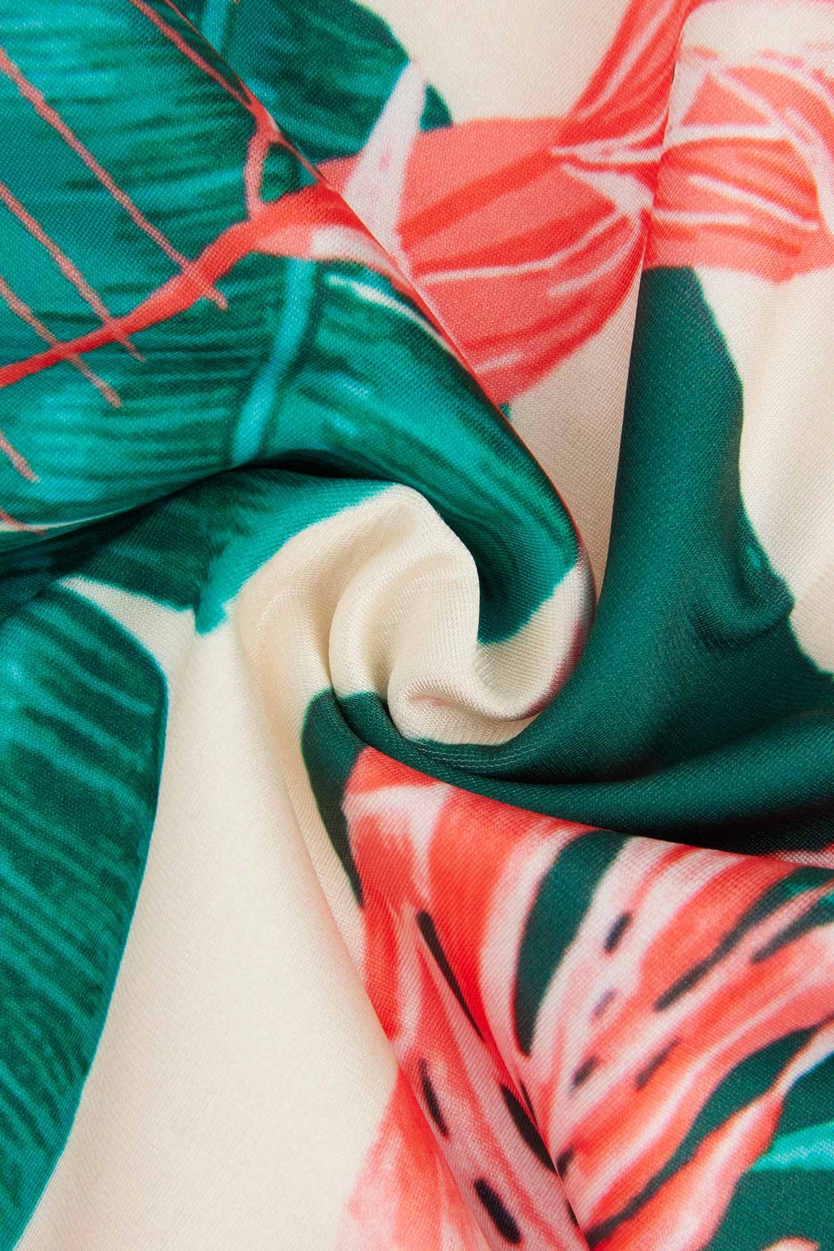 Off-Shoulder Tropical Print One Piece Swimsuit