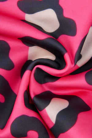Rose Red Tie-up Two Piece Swimsuit
