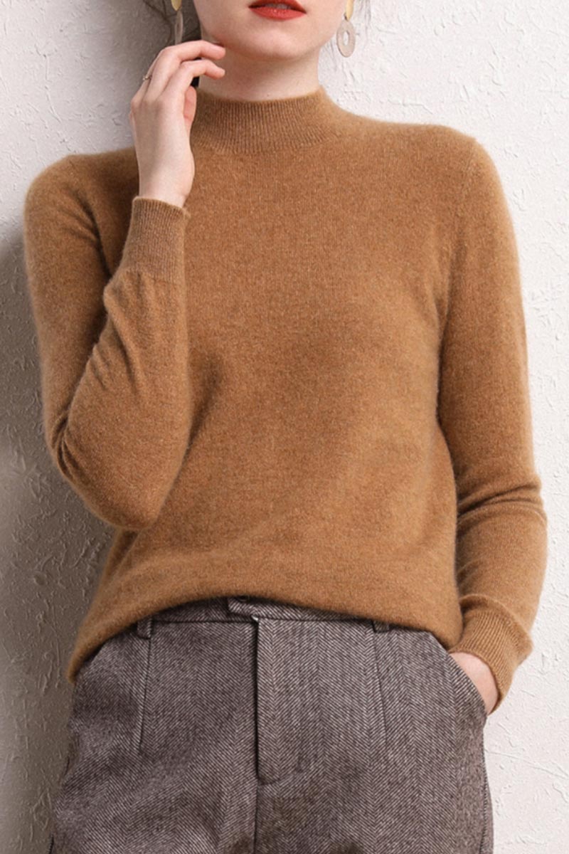 Solid Wool Knit Sweater