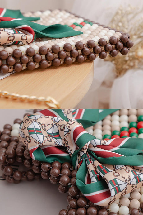 Silk Scarf Handmade beaded bag