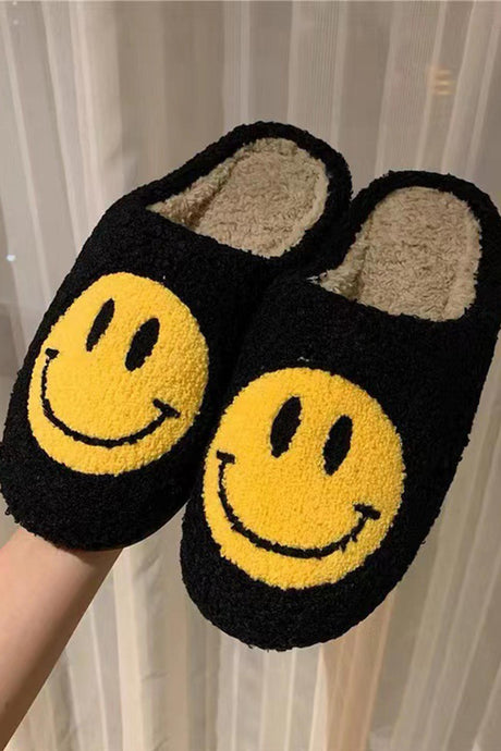 Smiley Slip-on Home Flush Slippers