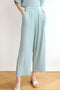 Solid Color Full Pleated Cropped Pants