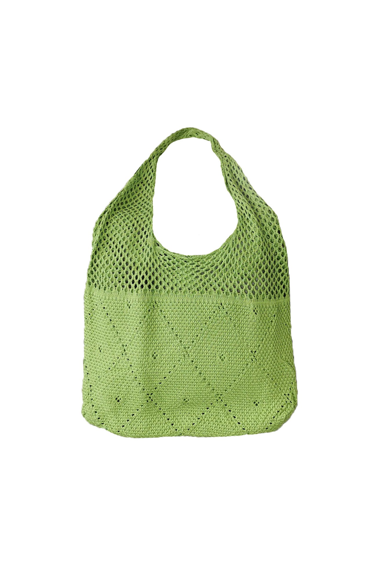 Solid Color Crochet Tote Bag