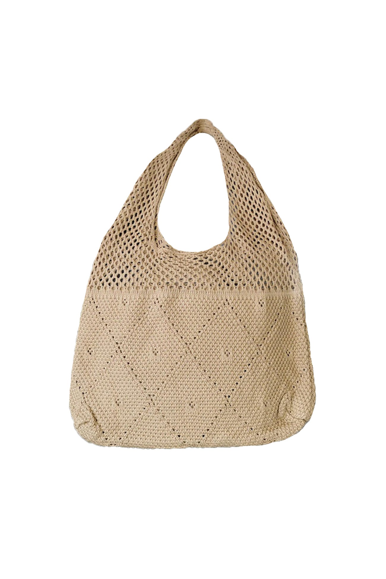 Solid Color Crochet Tote Bag