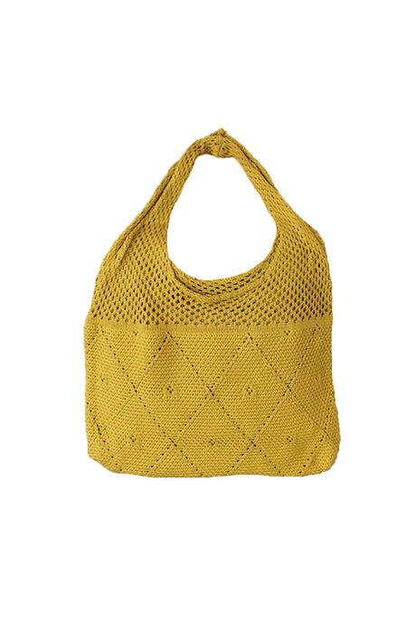 Solid Color Crochet Tote Bag