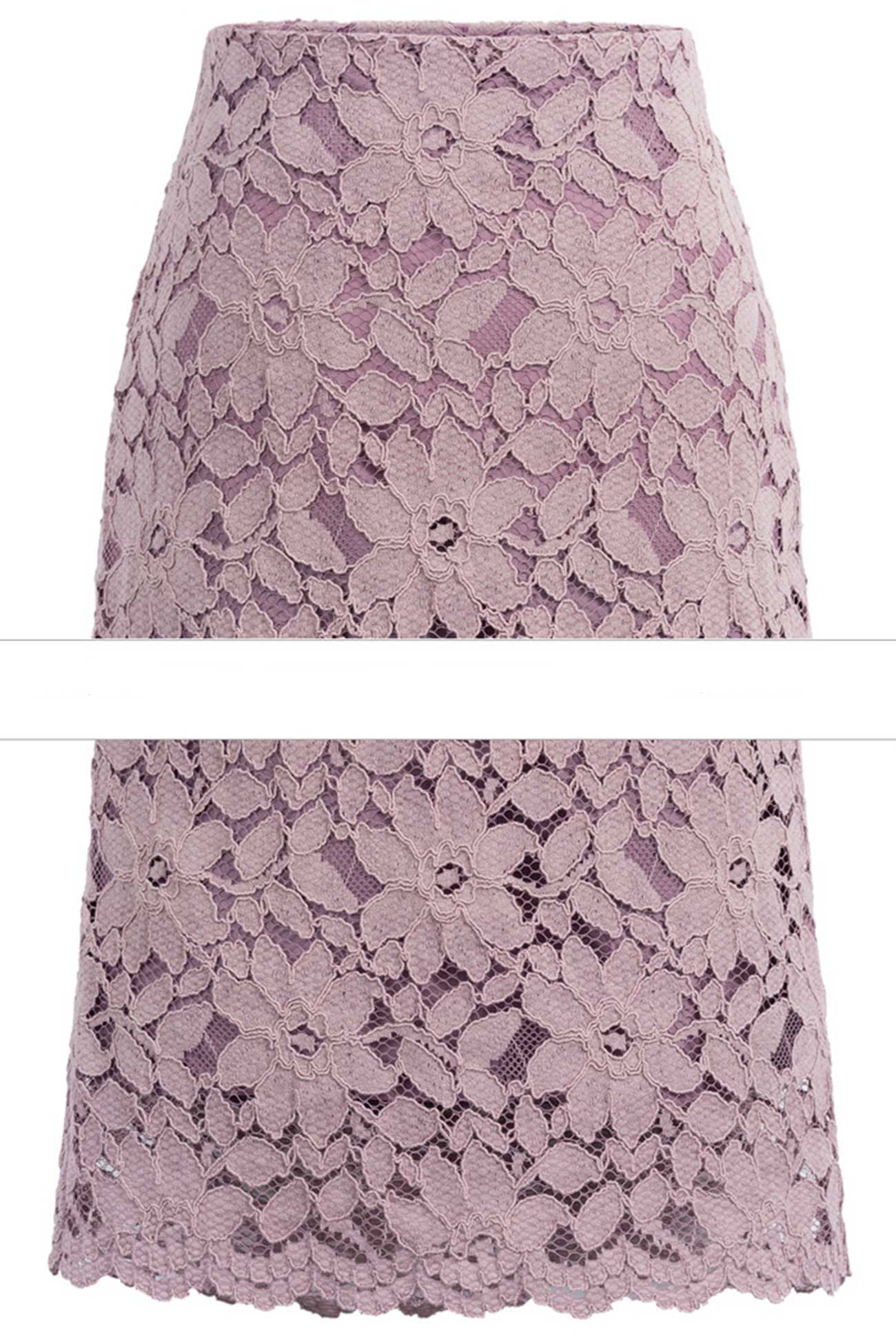 Solid Color Flower Lace Skirt