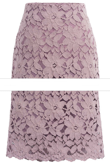 Solid Color Flower Lace Skirt
