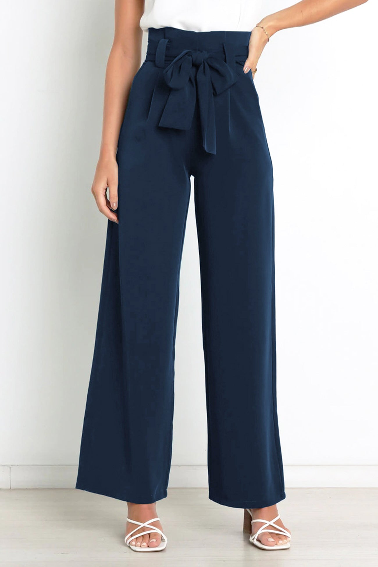 Solid Color Wide Leg Suit Pants