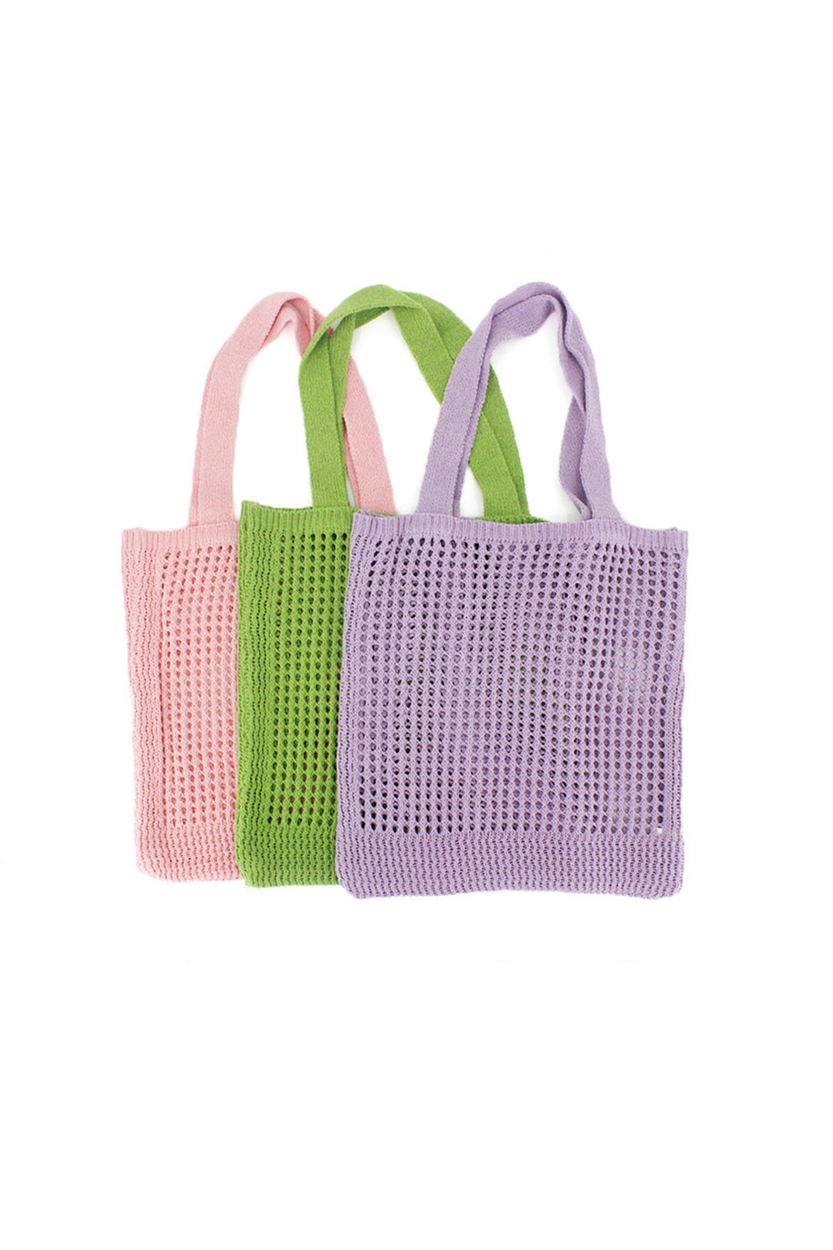 Solid Hollow-out Crochet Tote Bag