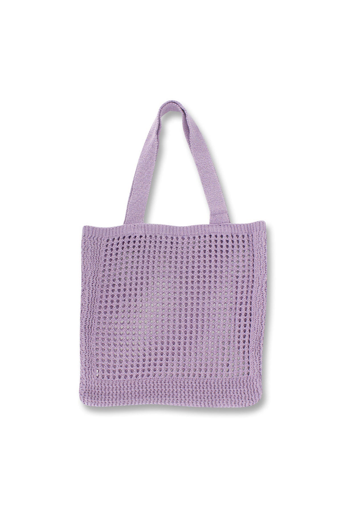 Solid Hollow-out Crochet Tote Bag