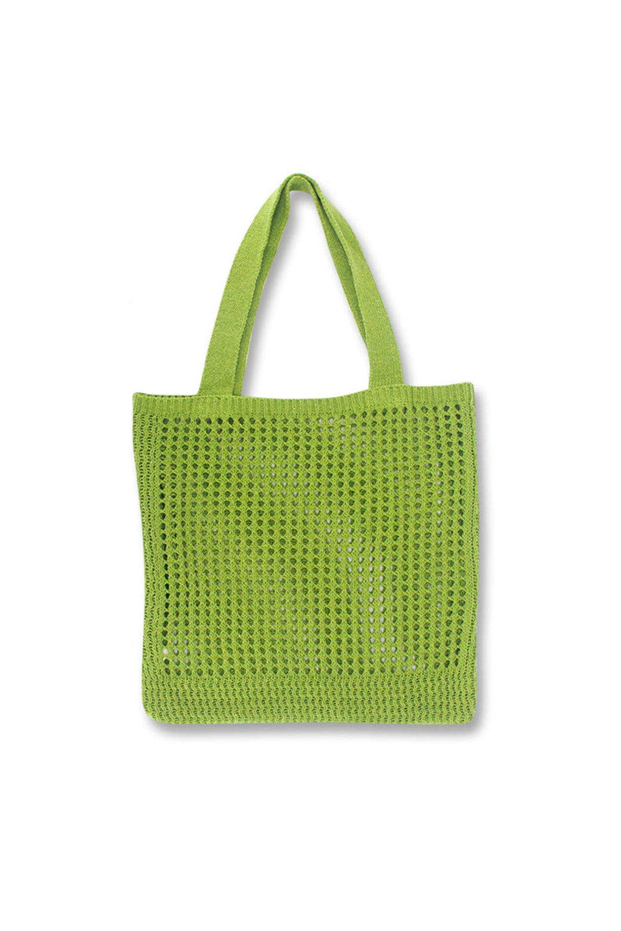 Solid Hollow-out Crochet Tote Bag