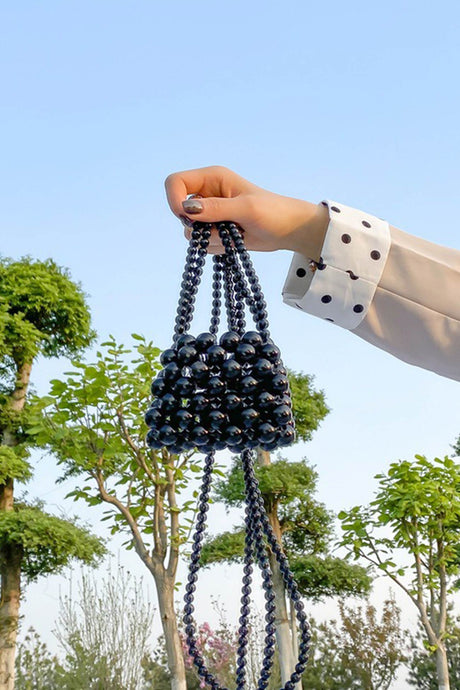Solid Pearl Beaded Handmade Crossbody Bag