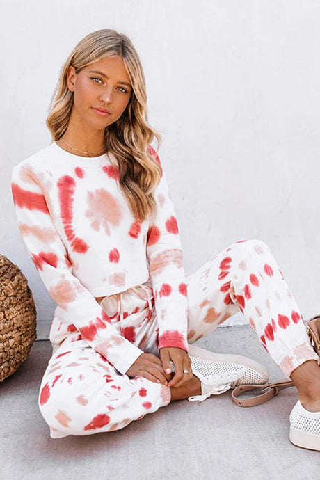 Tie-Dyed Sweatshirt Long Pants Set