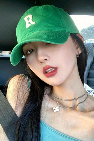 Letter R Embroidered Baseball Cap